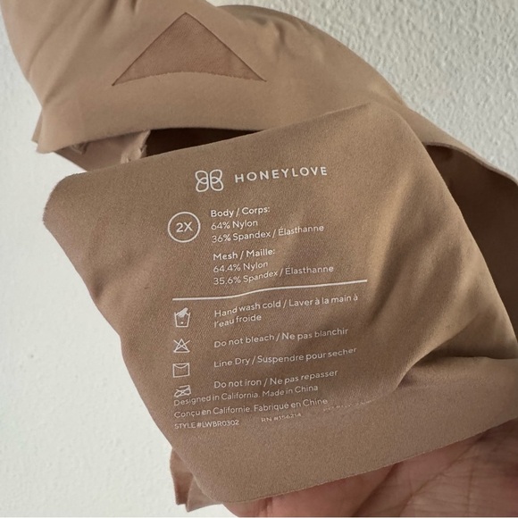 Honeylove Crossover Wireless Bra Seamless Clean Girl Cozycore 2X Minimalist - Picture 7 of 13